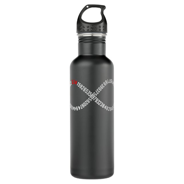 Infinity Digits of Pi Stainless Steel Water Bottle (Front)