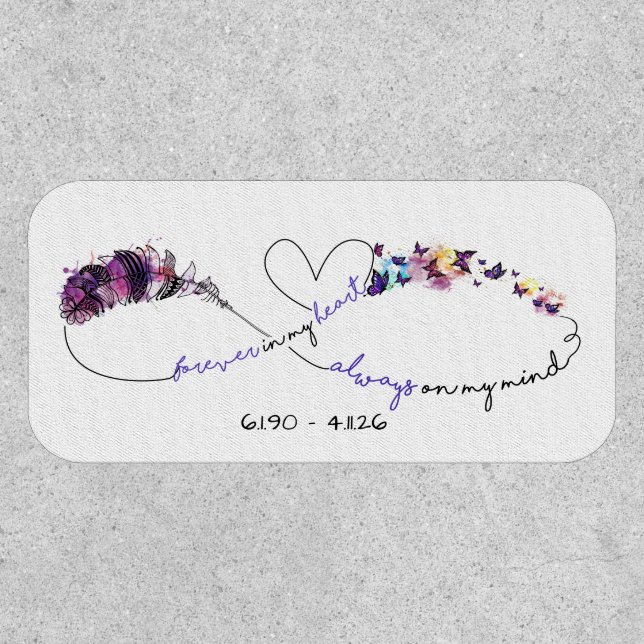 Infinity Feather & Butterfly Memorial Patch (Front)