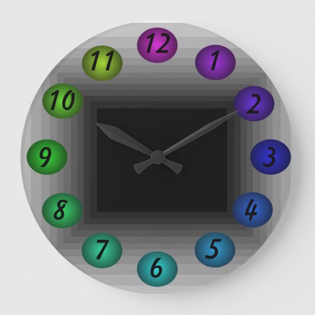 Infinity Floating 3D Colors Design Wall Clock 30r (Front)