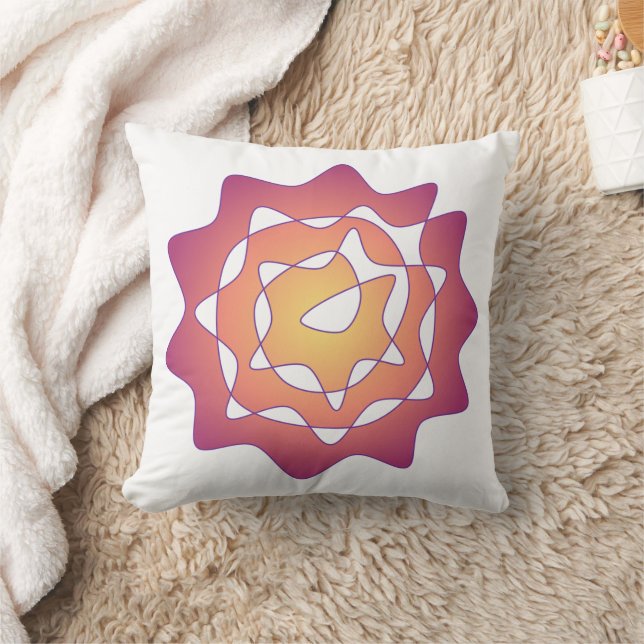 Infinity Flower Pink Yellow Perpetual Art Throw Pillow (Blanket)