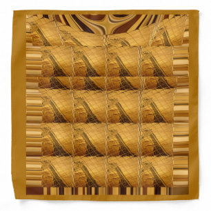 Infinity Golden Giraffe Animal Motif Art Print Bandana