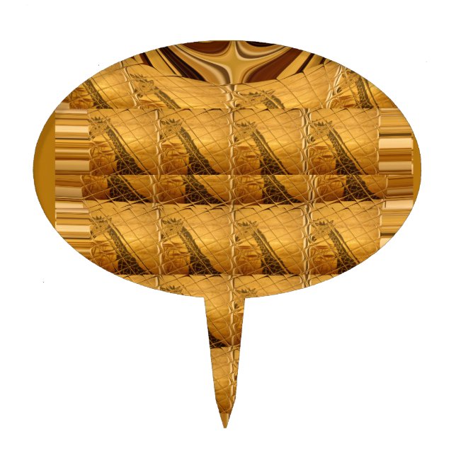 Infinity Golden Giraffe Animal Motif Art Print Cake Topper (Front)