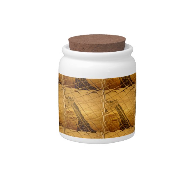 Infinity Golden Giraffe Animal Motif Art Print Candy Jar (Front)