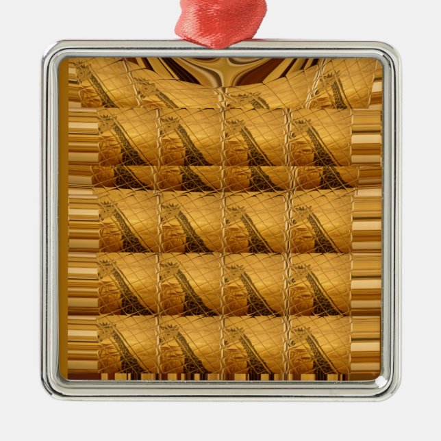 Infinity Golden Giraffe Animal Motif Art Print Metal Ornament (Front)