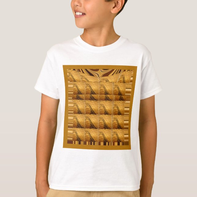 Infinity Golden Giraffe Animal Motif Art Print T-Shirt (Front)