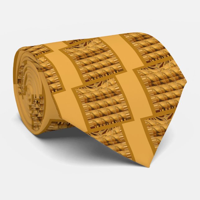 Infinity Golden Giraffe Animal Motif Art Print Tie (Rolled)