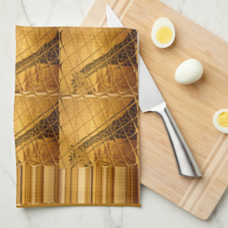 Infinity Golden Giraffe Animal Motif Art Print Towel