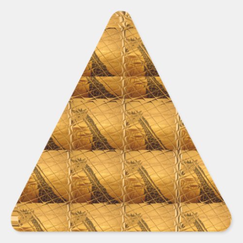Infinity Golden Giraffe Animal Print design  Triangle Sticker