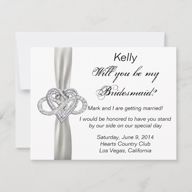 Infinity Heart Bridesmaid Card (Front)