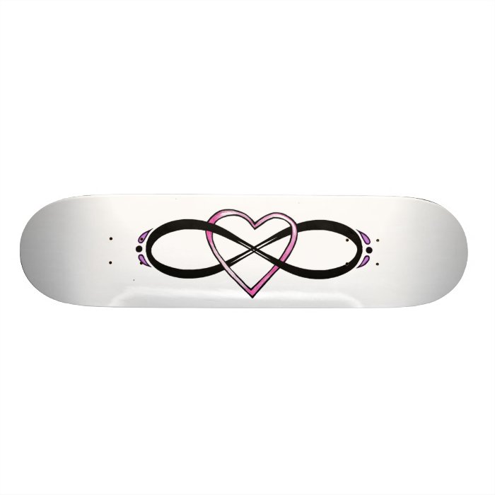 Infinity Heart Design Skate Board Deck