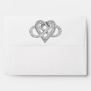 Infinity Heart Faux Black Glitter Envelope