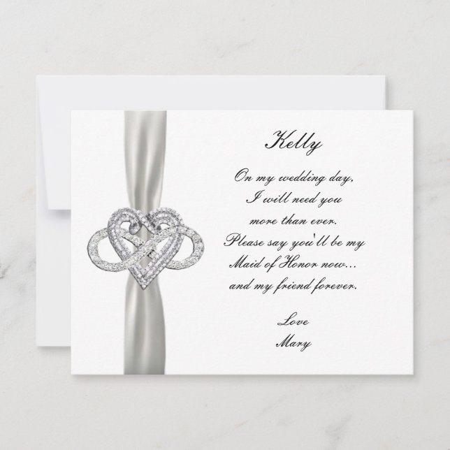 Infinity Heart Maid Of Honor Card (Front)