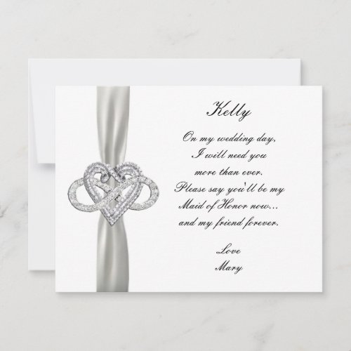 Infinity Heart Maid Of Honor Card