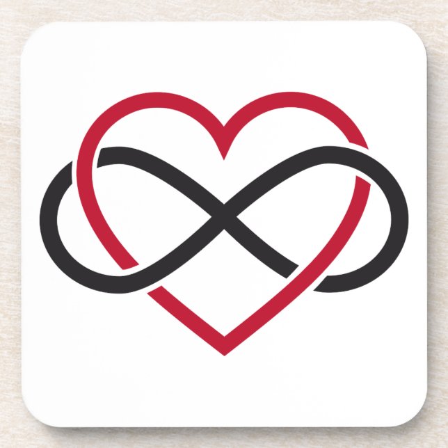 Infinity heart, never ending love beverage coaster (Front)