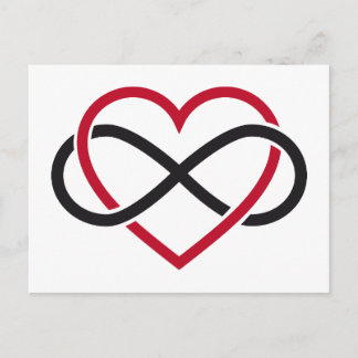 Infinity heart, never ending love postcard