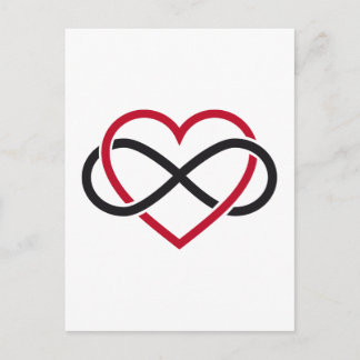 Infinity heart, never ending love postcard