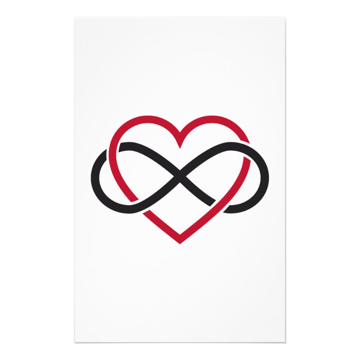 Infinity heart, never ending love stationery paper