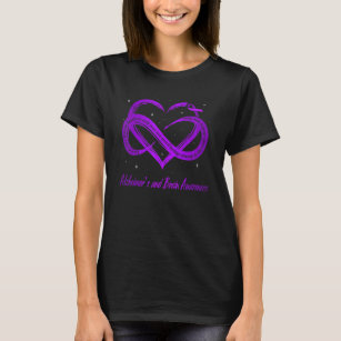 Infinity Heart Purple Ribbon Alzheimer's And Brain T-Shirt