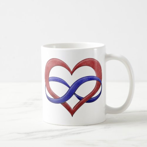 Infinity Heart Symbol Polyamory Pride Flag Colors Coffee Mug