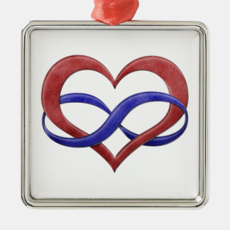 Infinity Heart Symbol Polyamory Pride Flag Colors Metal Ornament