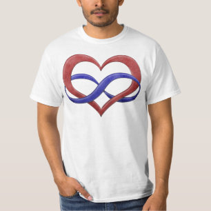 Infinity Heart Symbol Polyamory Pride Flag Colors T-Shirt