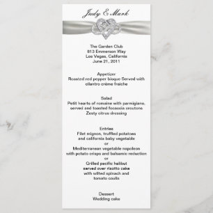 Infinity Heart Wedding Menu Card