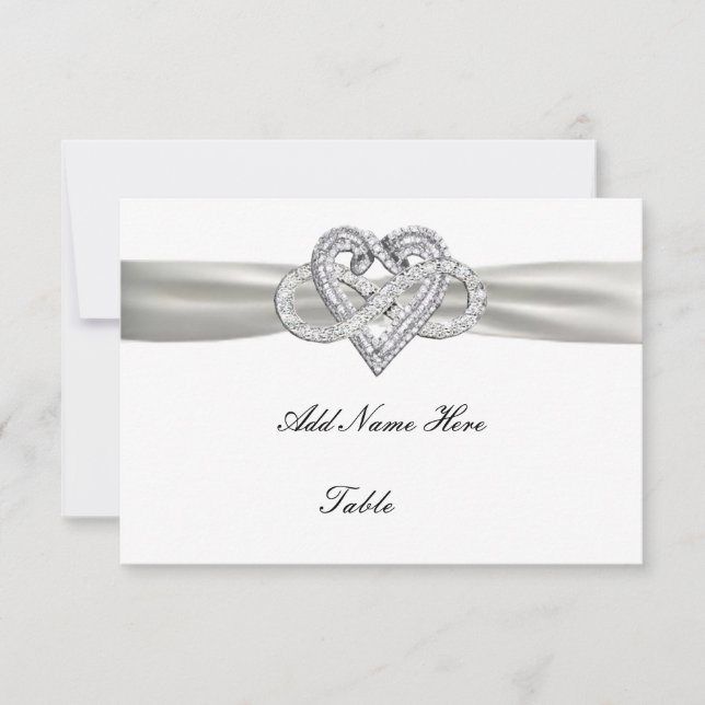 Infinity Heart Wedding Table Place Card (Front)
