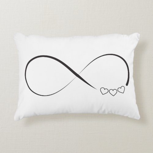 Infinity hearts symbol accent pillow