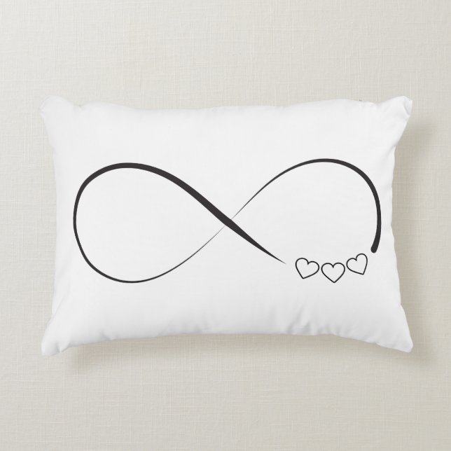Infinity hearts symbol accent pillow (Front)