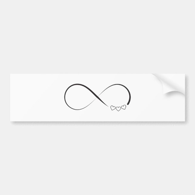 Infinity hearts symbol bumper sticker (Front)