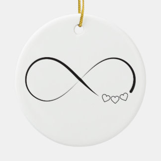 Infinity hearts symbol ceramic ornament