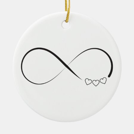 Infinity Hearts Symbol Ceramic Ornament