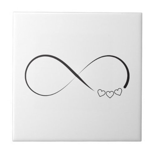 Infinity hearts symbol ceramic tile