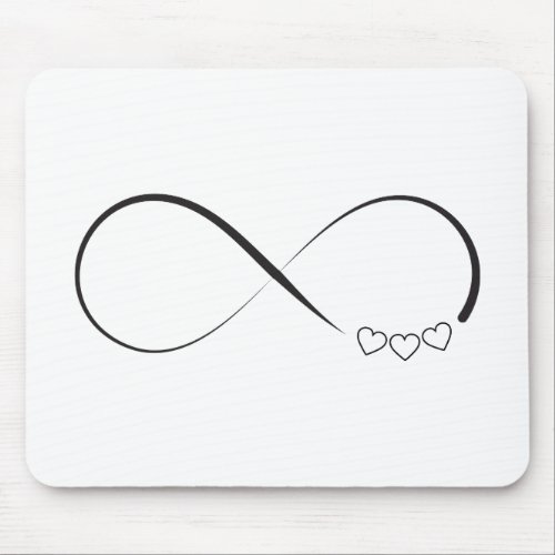 Infinity hearts symbol mouse pad