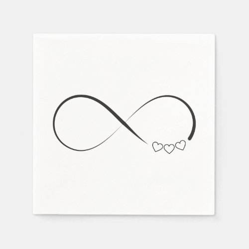 Infinity hearts symbol napkins