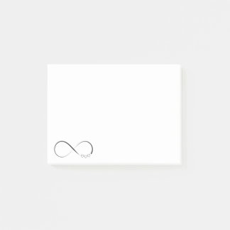 Infinity hearts symbol post-it notes