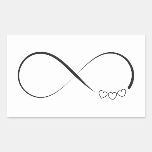 Infinity hearts symbol rectangular sticker