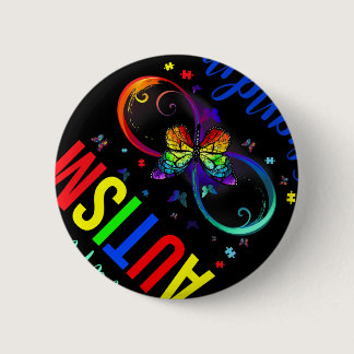Infinity Im A Proud Grandma Autism Awareness Butte Button