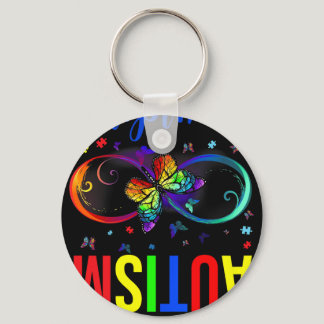 Infinity Im A Proud Grandma Autism Awareness Butte Keychain