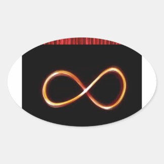 INFINITY Infinite GOLD Symbol Graphic Art - GIFTS Oval Sticker