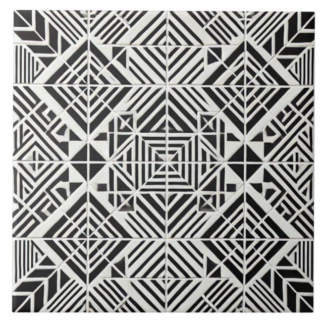 Infinity Line, Seamless Geometric Ceramic Tile (Front)