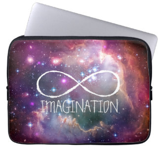 Infinity loop and galaxy space hipster background laptop sleeve