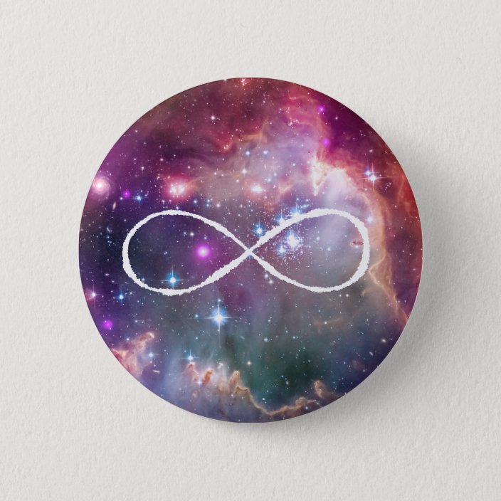 Infinity Loop And Galaxy Space Hipster Background Pinback Button
