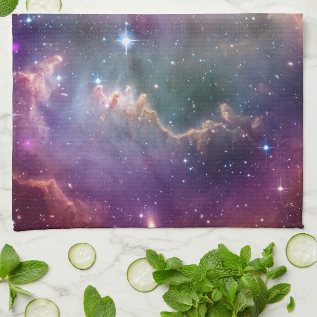 Infinity loop and galaxy space hipster background towel (Folded)