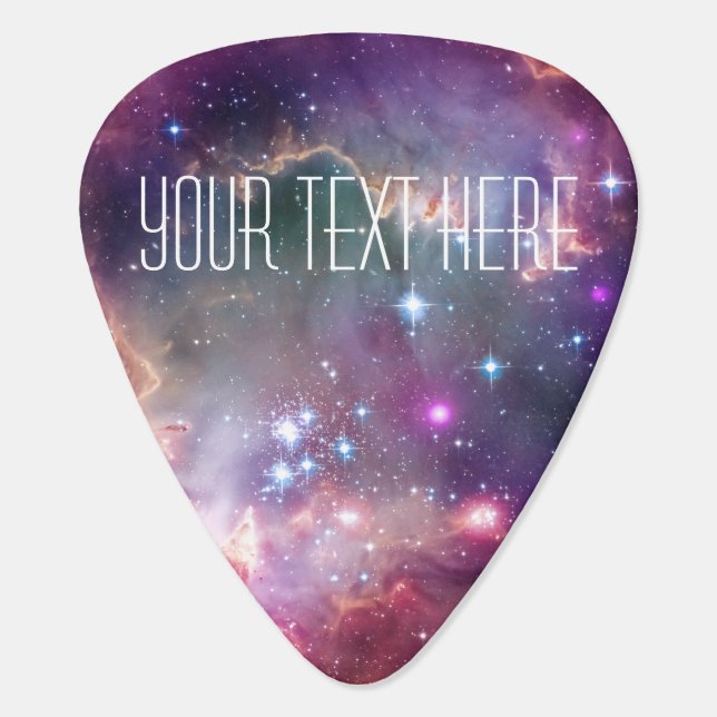 Infinity loop and galaxy space hipster custom guitar pick (Back)