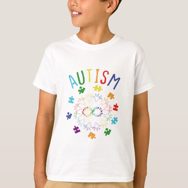 Infinity  Love Autism Awareness Needs No Word T-Shirt (Front)