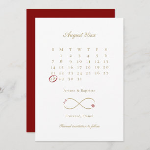 Infinity Love Double Happiness Calendar Wedding Save The Date