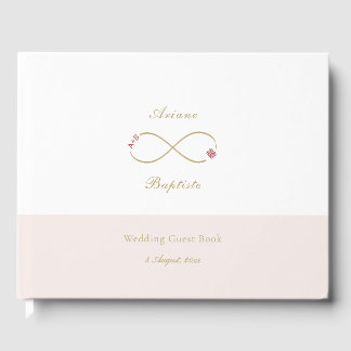 Infinity Love Double Happiness White Blush Wedding Guest Book