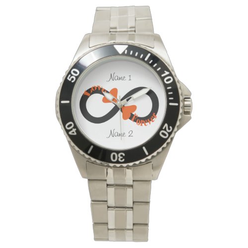 Infinity Love Heart Couples Watch  Customize It