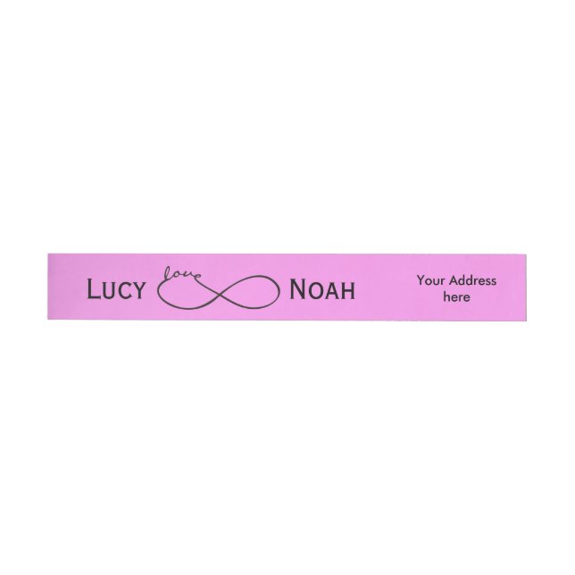 Infinity Love Lemniscate black + your backgr. Wrap Around Address Label (Individual)